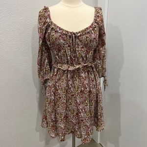 Floral puff sleeve dress